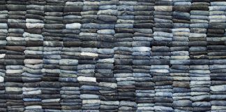 Jeans on a stack, textile, clothing
