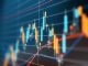 A financial data analysis graph. Selective focus. Horizontal composition with copy space.