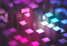 abstract geometric background with cubes - 3D rendering