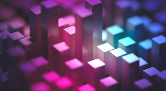 abstract geometric background with cubes - 3D rendering
