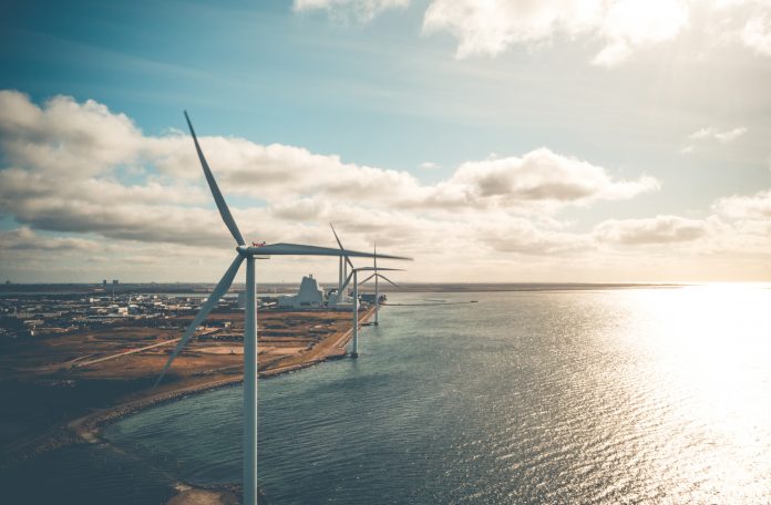 Wind turbines in the ocean