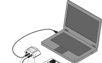 1: Electrode Model Module 2: Electrode Connector 3: Implant Module 4: Headpiece (Wireless Power Supply of Implant Module) 5: Communication Unit (Wireless Communication with Implant Module) A: Trigger Input B: PC Cable Connector C: Headpiece Cable Connector 6: Personal Computer (PC)