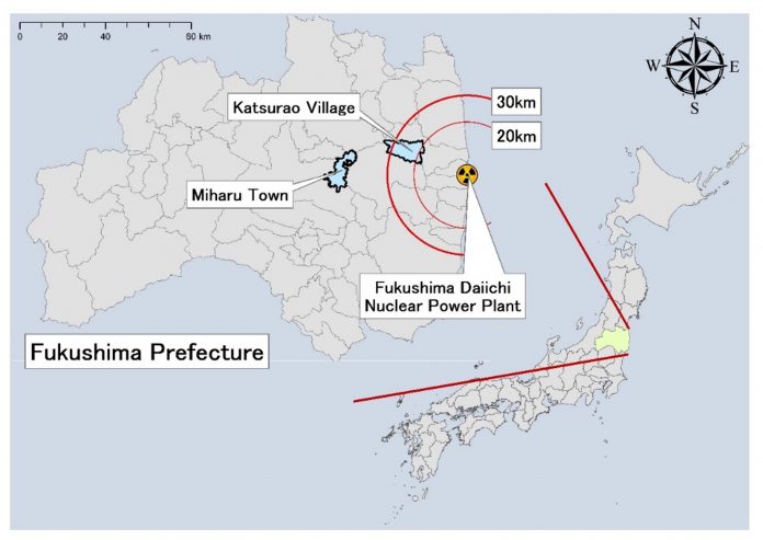 Figure 1. The entire village of Katsurao, located 20 to 30 kilometers from the Fukushima Daiichi Nuclear Power Plant, was evacuated after the accident. Approximately a third of the residents live in Miharu Town and its surrounding areas