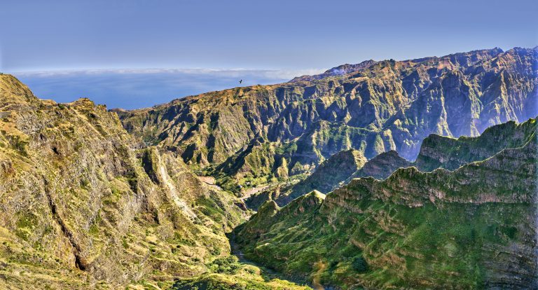 volcanic rock formation on island of cabo verde