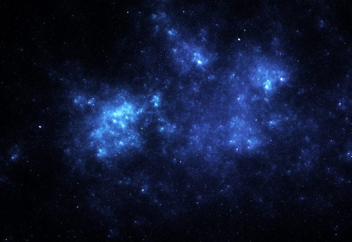 Bright blue space nebula