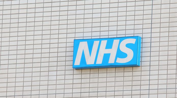 London England - June 2, 2019: NHS National Health Service sign UK