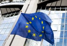 European Union Flag at Parliament Building Brussels