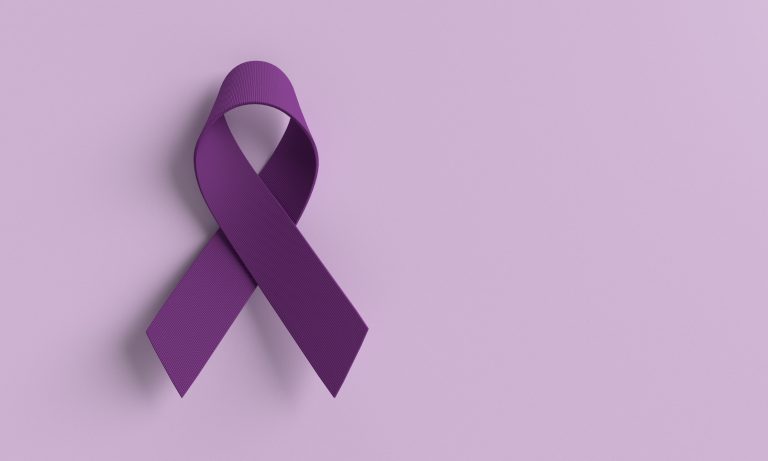 purple violet color ribbon bow symbol decoration ornament copy space background wallpaper awareness world cancer health campaign support disease illness hope help survivor flight treatment medical feb