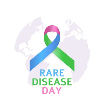 Rare Disease Day card, poster, background. Vector
