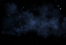 night sky with bright stars and blue nebula