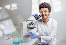 Portrait of a Young Scientist in The Laboratory