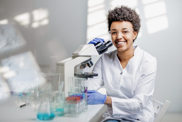 Portrait of a Young Scientist in The Laboratory