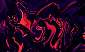 Abstract Marble Colorful Texture Black Background Ebru Marbled Effect Neon Living Coral Orange Red Purple Navy Blue Holographic Gradient Multi Colored Vibrant Pattern Trendy Colors Trendy Colors Fractal Fine Art