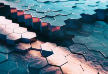 Abstract Technical 3D hexagonal background pattern