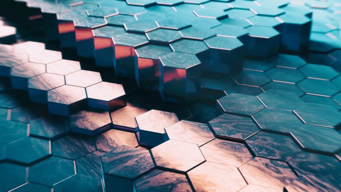 Abstract Technical 3D hexagonal background pattern