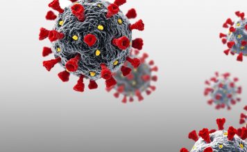 Coronavirus. COVID-19. Copy space. 3D Render