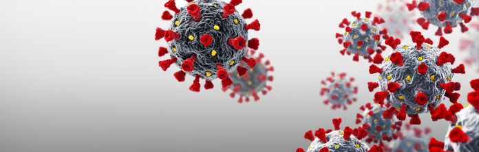 Coronavirus. COVID-19. Copy space. 3D Render