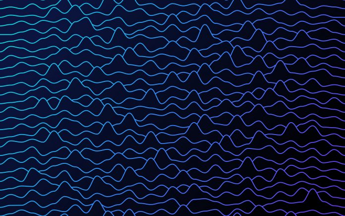 Seamless tileable repeating wave audio earthquake vibration music lines abstract background.