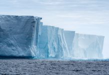 Tabular iceberg in Antarctica