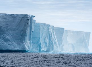 Tabular iceberg in Antarctica