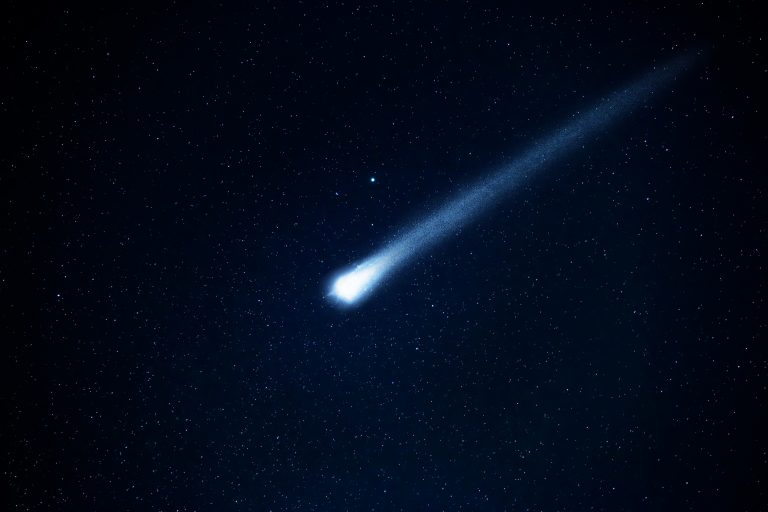 Comet in the starry sky.