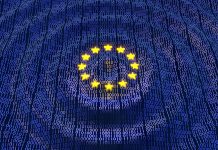 EU GDPR data bits and bytes wave ripples