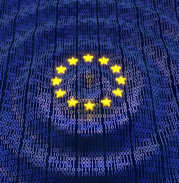 EU GDPR data bits and bytes wave ripples