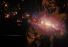 The galaxy NGC 4383 evolves as gas flows from its core at tremendous speeds. (Image credit: ESO/A. Watts et al.)