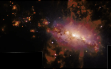 The galaxy NGC 4383 evolves as gas flows from its core at tremendous speeds. (Image credit: ESO/A. Watts et al.)