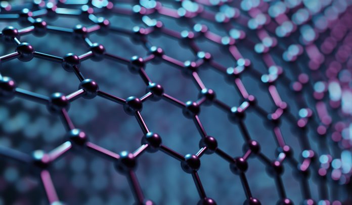Structure of hexagonal nano material. Nanotechnology concept. Abstract background. 3D rendered illustration. superconductivity