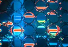 Abstract background - genome research. A look through a 24-well plate.