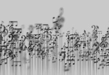 Music background design. Musical writing notes