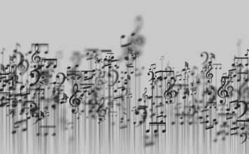 Music background design. Musical writing notes