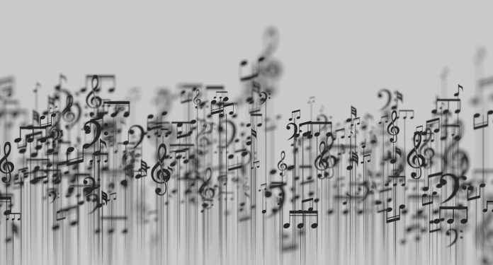 Music background design. Musical writing notes