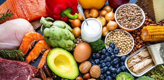 Group of healthy food for flexitarian diet