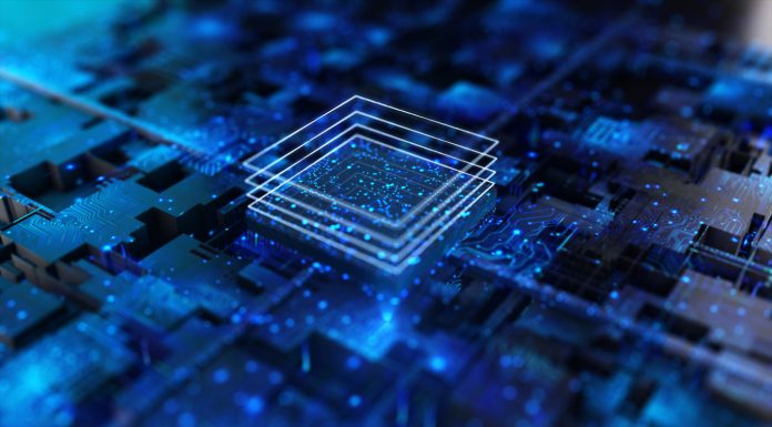 processor chip, tech environment, blockchain concept