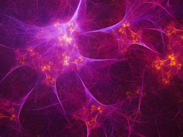 Abstract fractal art background which could suggest a neural network, or the nervous system, or other themes of connectivity and biology, neuropathic pain