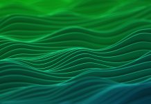 Futuristic technological background, wave flowing pattern. Abstract data flow chart. 3d illustration