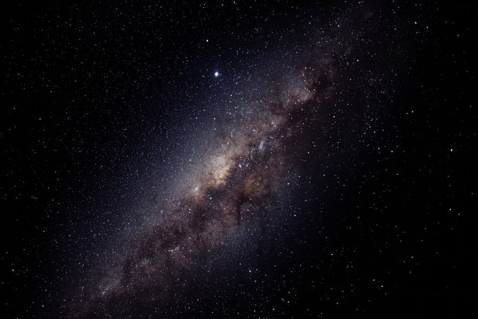 Magnificent capture of the milky way with brown hues. Galactic center in evidence