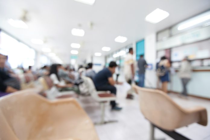 Blurred background of patient waiting for see doctor in the hospital.
