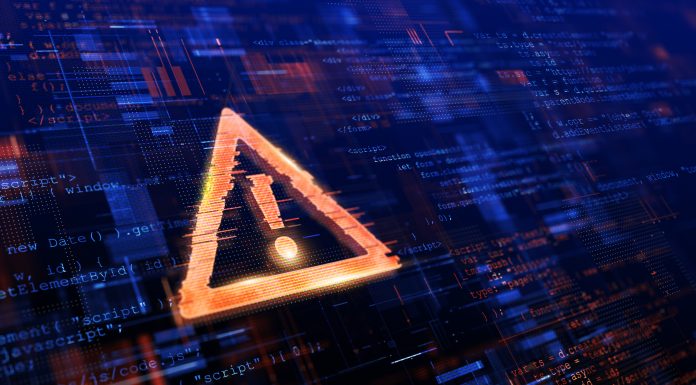 Computer Hacked, System Error, Virus, Cyber attack, Malware Concept. Danger Symbol. 3d rendering.