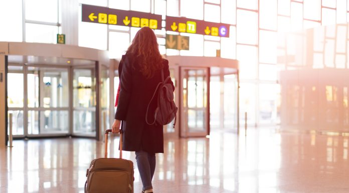 Picture of woman walking in airport