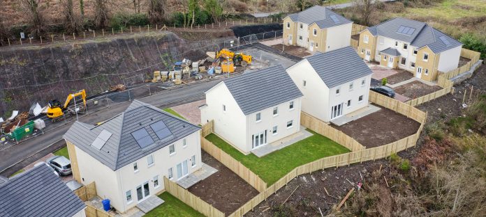 New housing development building houses for increased demand in rural areas