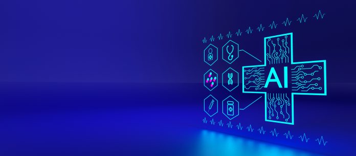 AI in healthcare concept, the transformative impact of AI in the field. AI revolutionizes medicine, enhancing efficiency, research, and accessibility, while fostering breakthrough discoveries