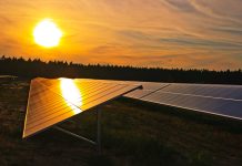 Sunset and solar cell