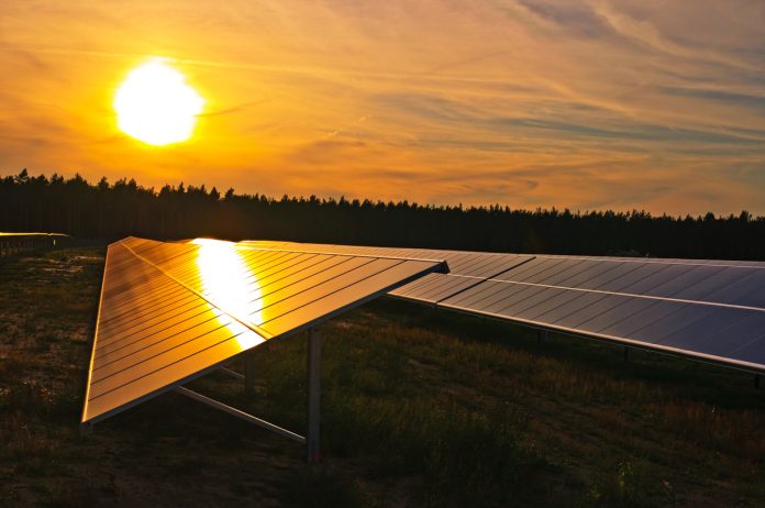 Sunset and solar cell