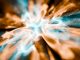 Quantum- 3d rendered image futuristic design. Abstract background. Atomic structure, large collider, CERN concept.
