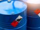 Warning symbol for chemical hazard on chemical container, chemical in factory