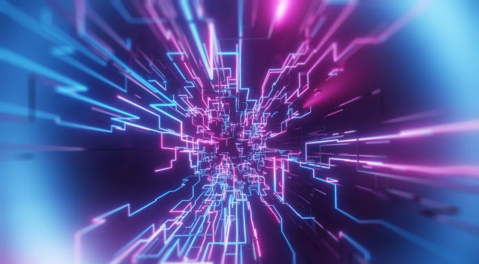 Neon Circuit Lines: Tech Background