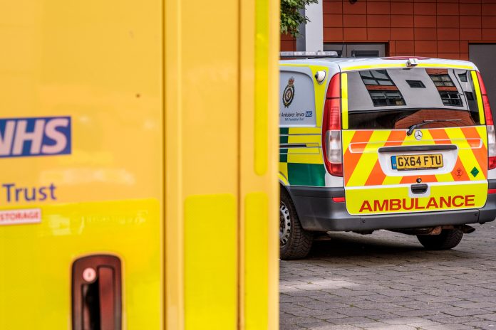 Epsom Surrey, London UK, June 10 2022, NHS Ambulance Service Vehicle